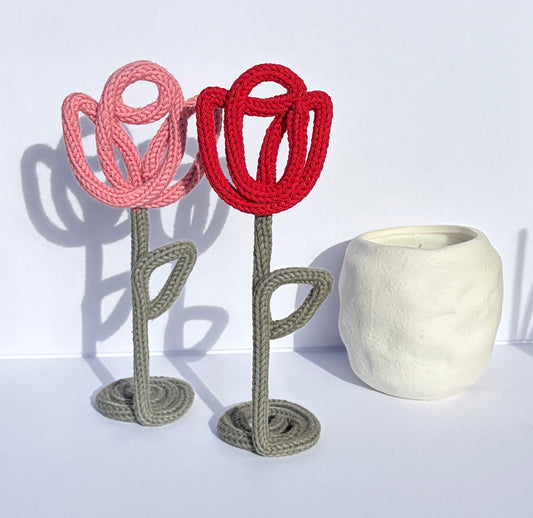 Knitted Freestanding Flowers